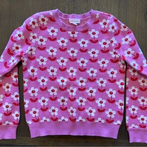 Design History Pink and Red Floral Kids Sweater
